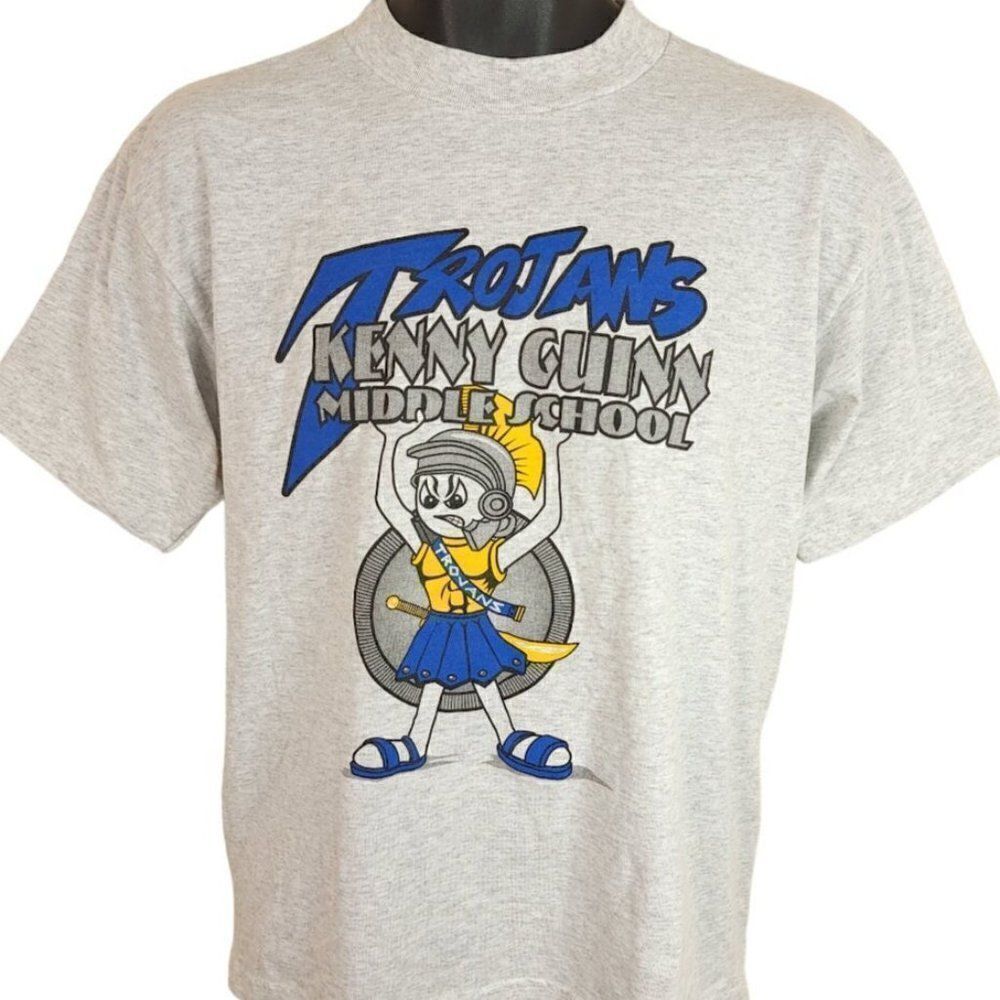 Kenny Guinn Trojans T Shirt Vintage 90s Las Vegas Middle School Made In USA Mens